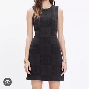 Madewell Medium textured black afternoon dress